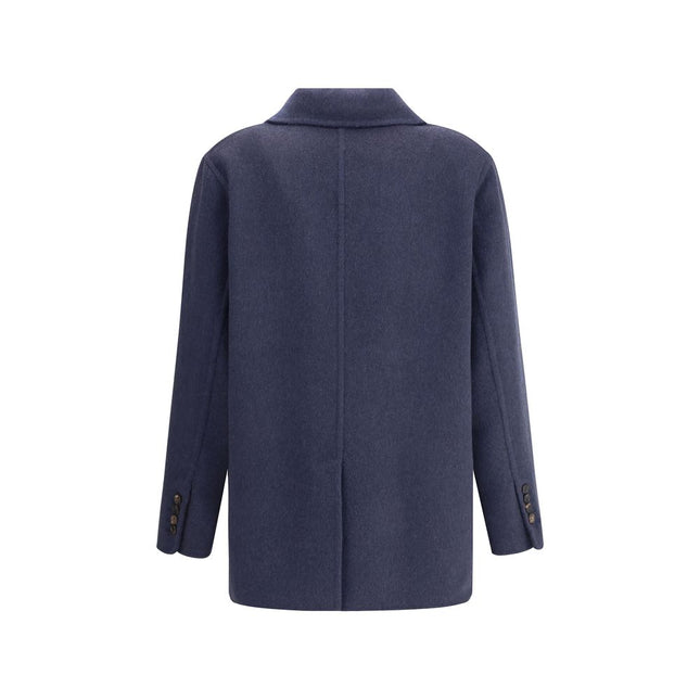 Brunello Cucinelli Blue Cashmere Coat