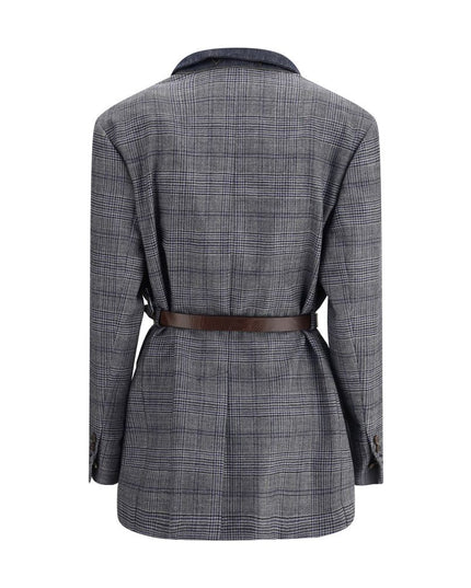 Brunello Cucinelli Gray Fleece Wool Blazer