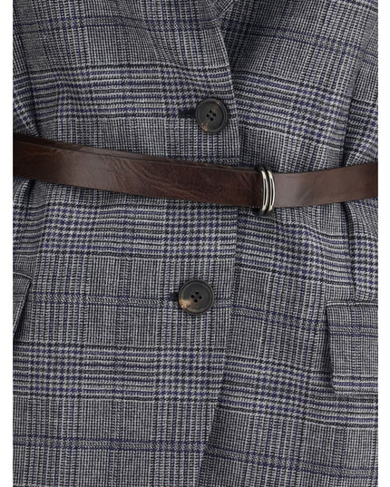 Brunello Cucinelli Gray Fleece Wool Blazer