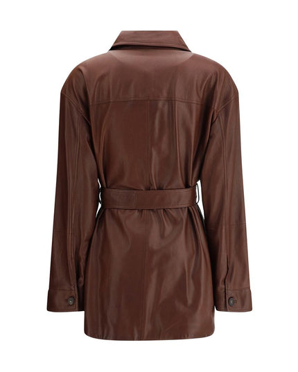 Brunello Cucinelli Brown Leather Jacket