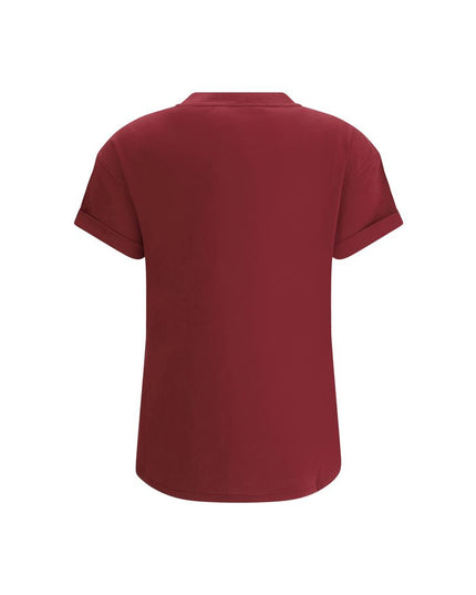 Brunello Cucinelli Bordeaux Cotton T-Shirt