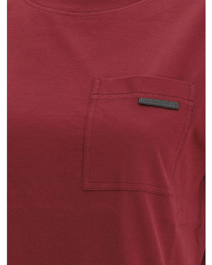 Brunello Cucinelli Bordeaux Cotton T-Shirt