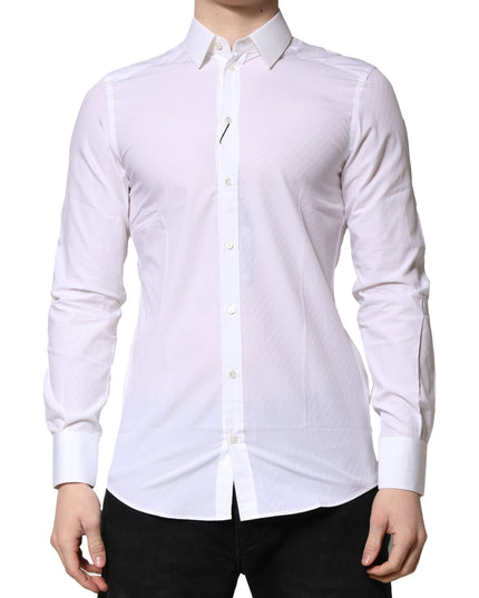 Dolce & Gabbana White MARTINI Long Sleeves Dress Formal Shirt