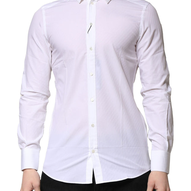 Dolce & Gabbana White MARTINI Long Sleeves Dress Formal Shirt