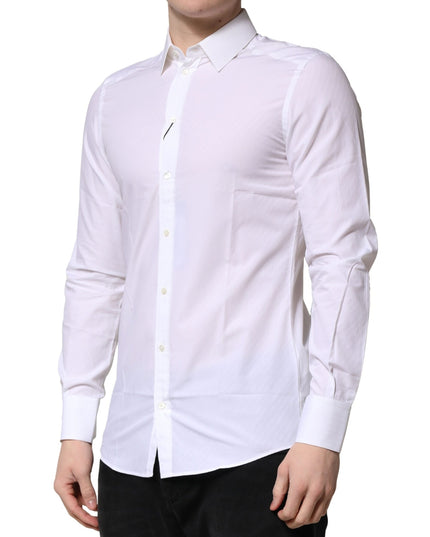 Dolce & Gabbana White MARTINI Long Sleeves Dress Formal Shirt