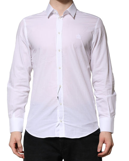Dolce & Gabbana White MARTINI Long Sleeves Men Formal Shirt
