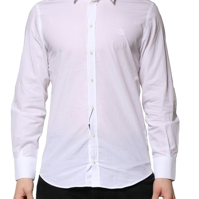 Dolce & Gabbana White MARTINI Long Sleeves Men Formal Shirt
