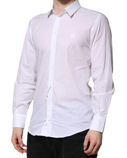 Dolce & Gabbana White MARTINI Long Sleeves Men Formal Shirt