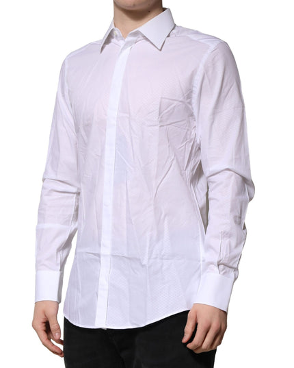 Dolce & Gabbana White MARTINI Long Sleeves Men Formal Shirt