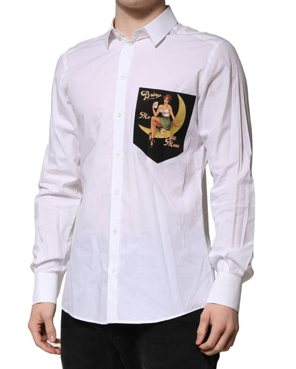 Dolce & Gabbana White MARTINI Long Sleeves Men Formal Shirt
