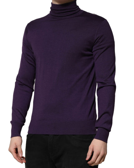 Dolce & Gabbana Purple Cashmere Turtleneck Pullover Sweater