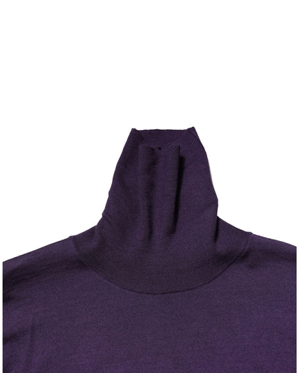 Dolce & Gabbana Purple Cashmere Turtleneck Pullover Sweater