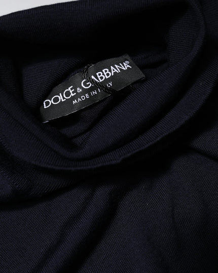 Dolce & Gabbana Blue Long Sleeve Turtleneck Pullover Sweater