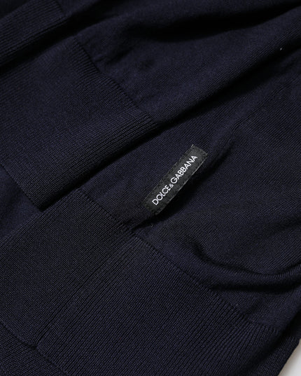 Dolce & Gabbana Blue Long Sleeve Turtleneck Pullover Sweater