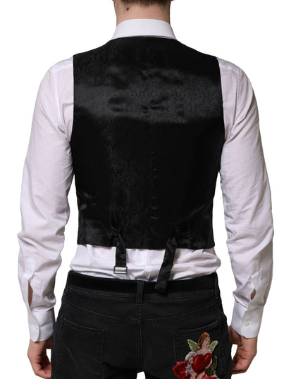 Dolce & Gabbana Gray Wool Dress Formal Men Waistcoat Vest