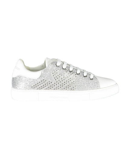 Emporio Armani Silver Leather Women Sneaker