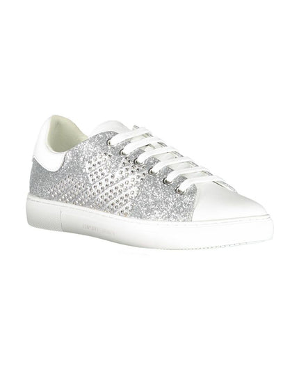 Emporio Armani Silver Leather Women Sneaker