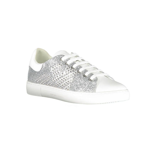 Emporio Armani Silver Leather Women Sneaker