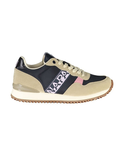 Napapijri Beige Lace-Up Sneakers with Contrasting Details