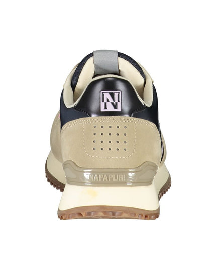 Napapijri Beige Lace-Up Sneakers with Contrasting Details