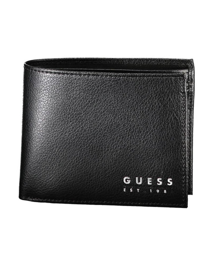 Guess Jeans Chic Black Leather Dual-Compartment Wallet