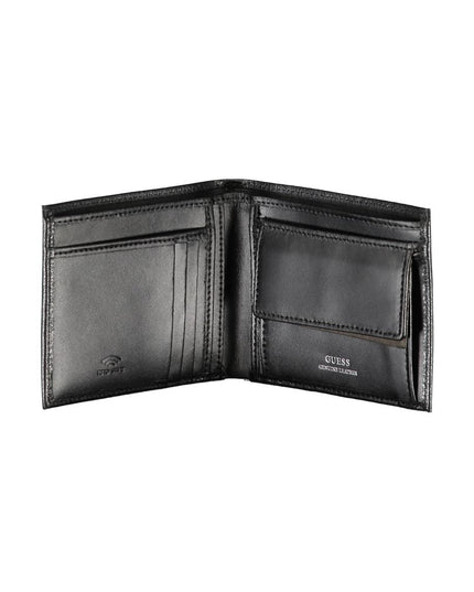 Guess Jeans Chic Black Leather Dual-Compartment Wallet