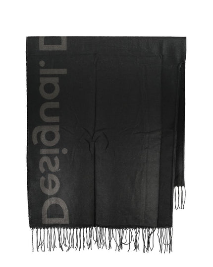 Desigual Chic Contrast Detail Poncho in Timeless Black