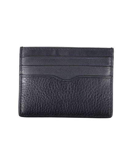 Tommy Hilfiger Sleek Blue Leather Card Holder with Contrast Details