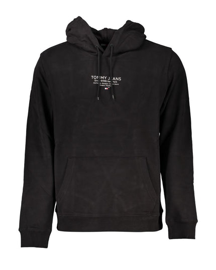 Tommy Hilfiger Black Cotton Men Sweater with Hood