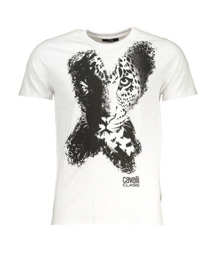 Cavalli Class White Cotton T-Shirt