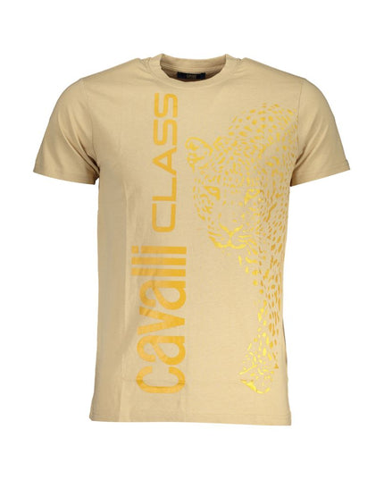 Cavalli Class Beige Cotton T-Shirt