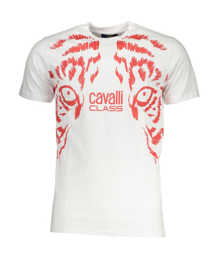Cavalli Class White Cotton T-Shirt