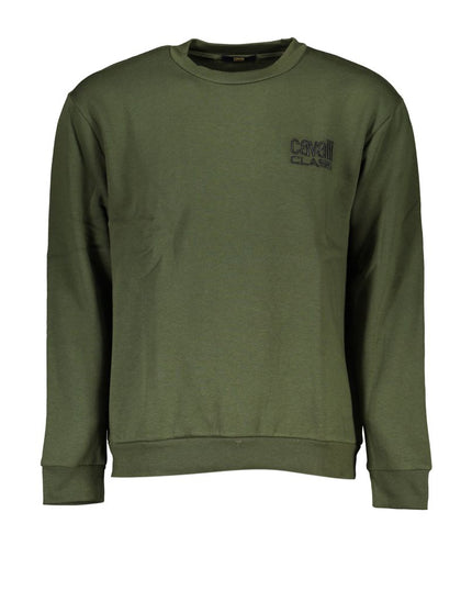 Cavalli Class Green Cotton Men Sweater