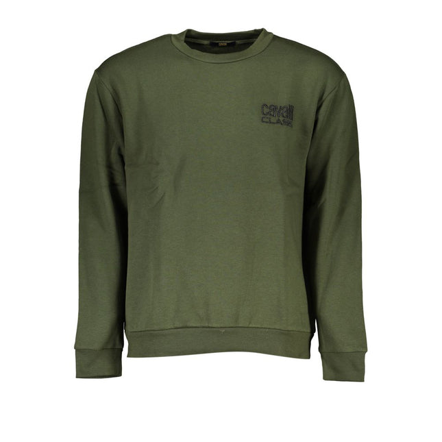 Cavalli Class Green Cotton Men Sweater