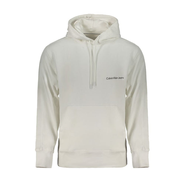 Calvin Klein White Cotton Men Sweater with Hood