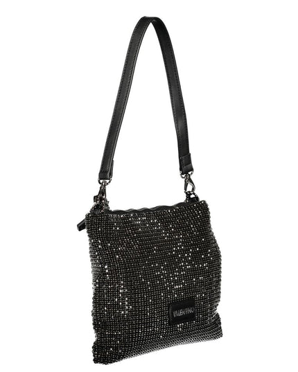 Mario Valentino Black Polyester Women Handbag with Rhinestone Details