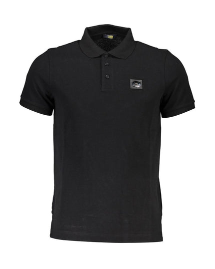 Cavalli Class Black Cotton Men Polo Shirt