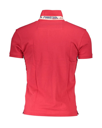 La Martina Red Cotton Men Polo Shirt