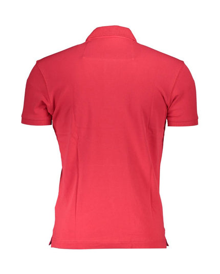 La Martina Red Cotton Men Polo Shirt