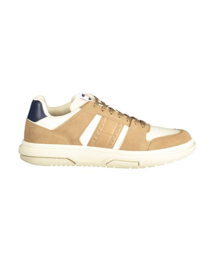 Tommy Hilfiger Beige Leather Men Sneaker