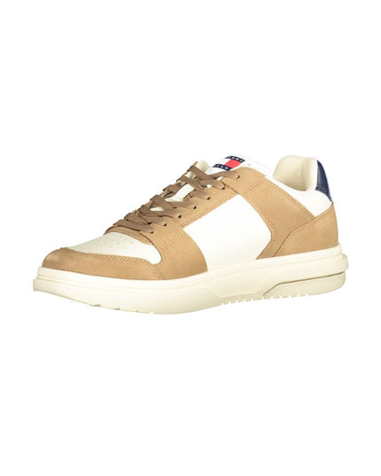 Tommy Hilfiger Beige Leather Men Sneaker