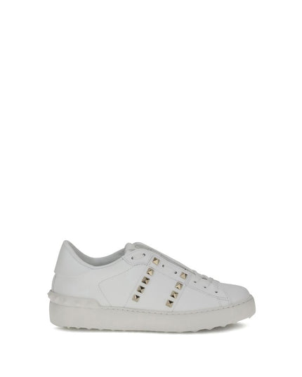Valentino Garavani White Calf Leather Bos Taurus Low Top Sneakers