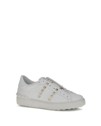 Valentino Garavani White Calf Leather Bos Taurus Low Top Sneakers