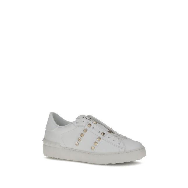 Valentino Garavani White Calf Leather Bos Taurus Low Top Sneakers