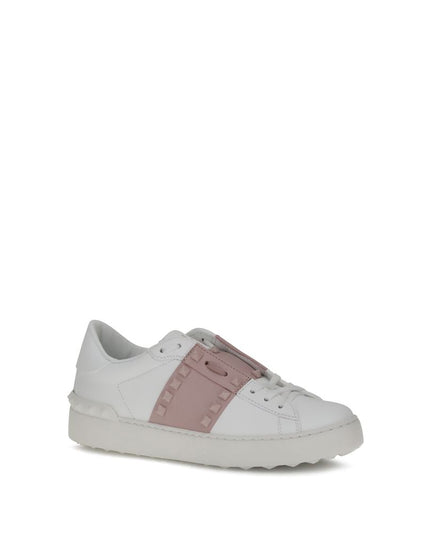 Valentino Garavani White Calf Leather Bos Taurus Low Top Sneakers