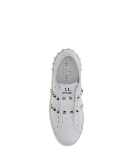 Valentino Garavani White Calf Leather Bos Taurus Low Top Sneakers