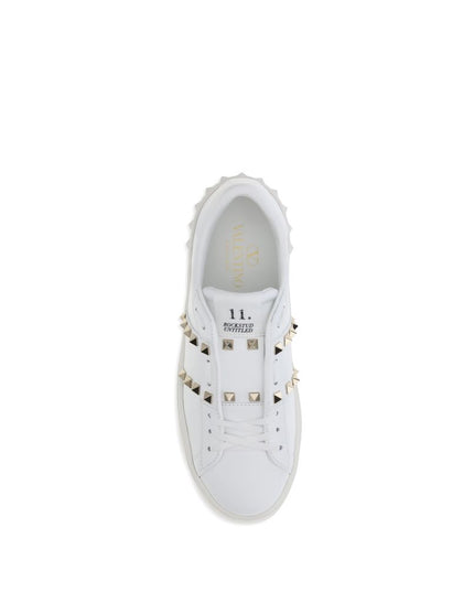 Valentino Garavani White Calf Leather Bos Taurus Platform Sneakers