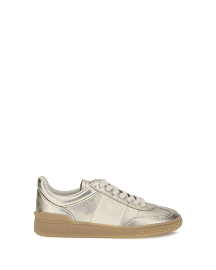 Valentino Garavani Gold Calf Leather Bos Taurus Low Top Sneakers