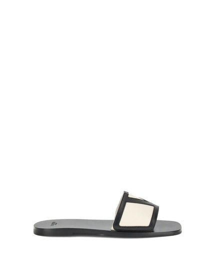 Valentino Garavani Multicolor Calf Leather Bos Taurus Flat Sandals