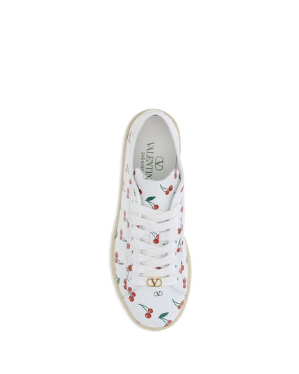 Valentino Garavani White Calf Leather Bos Taurus Low Top Sneakers